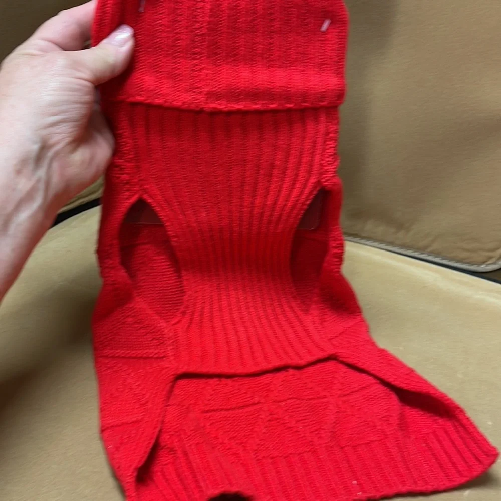 Dog clothing small pet sweater red